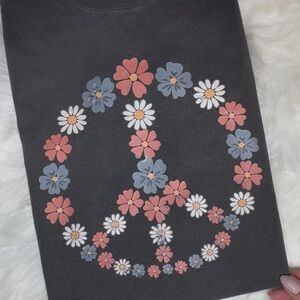 Floral Peace Sign Graphic Tee